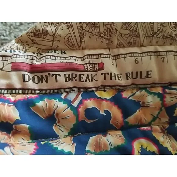 Homemade Book Quilt Children Pencils Brown Tan Wall Hanging 49" X 44.5" Teacher - Picture 7 of 10